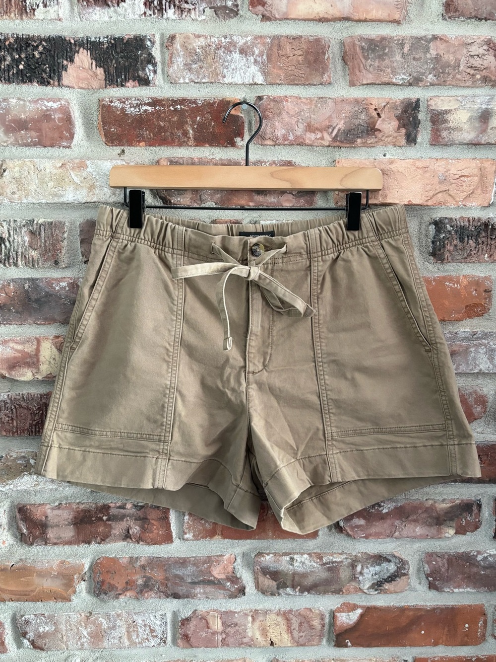 Banana Republic Tan Cotton High Rise Drawstring Shorts, M